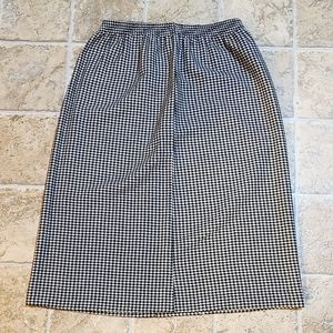 Vintage Black and White Buffalo Check Plaid Midi Skirt
